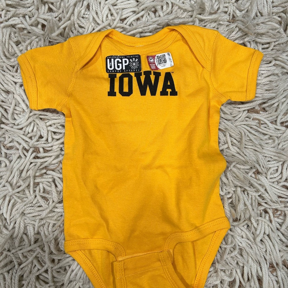Iowa Yellow Baby Onesie